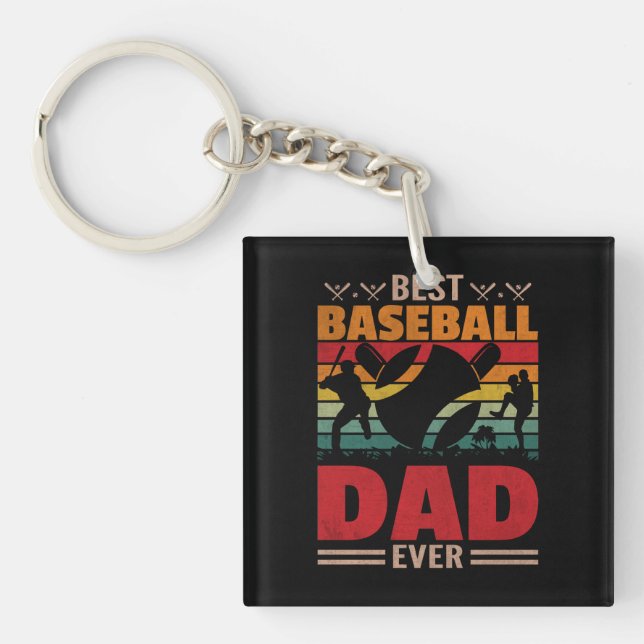 Best Baseball Dad Ever Key Ring (Front)