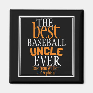Best Baseball Uncle Ever Typography Black Magnet