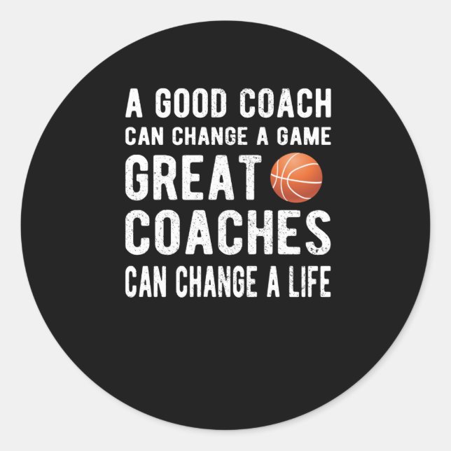 Best Basketball Coach Gifts Basketball Coaching  Classic Round Sticker (Front)