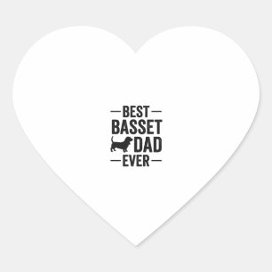 Best Basset Dad Ever Vintage Engraving Dog Shirt D Heart Sticker