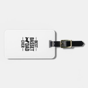 Best Basset Dad Ever Vintage Engraving Dog Shirt D Luggage Tag