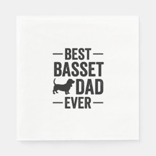 Best Basset Dad Ever Vintage Engraving Dog Shirt D Napkin