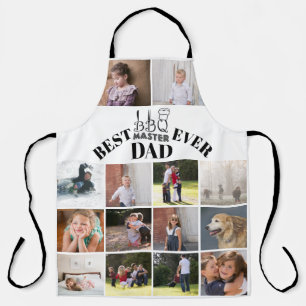 Best BBQ master dad Fathers Day black photo Apron