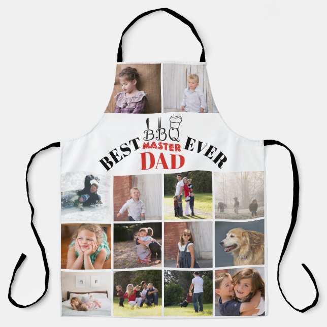 Best BBQ master dad Fathers Day photo Apron (Front)