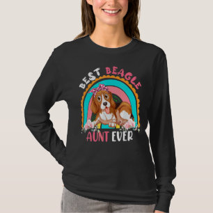 Best Beagle Aunt Ever Cute Rainbow Flowers Dog T-Shirt