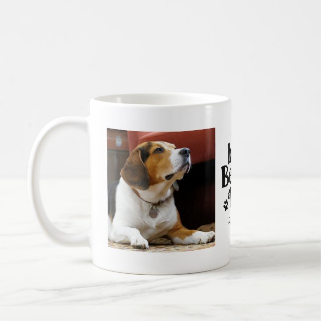 Best Beagle Dad 2 Photo Template  Coffee Mug (Left)