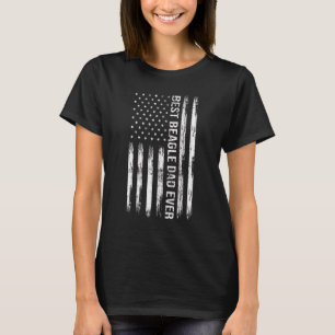Best Beagle Dad Ever Dog American Flag Patriotic T-Shirt