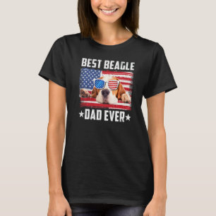 Best Beagle Dad Ever Dog American Flag T-Shirt