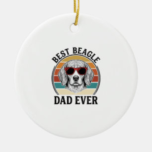 Best Beagle Dad Ever Vintage Beagle Shirt Design_1 Ceramic Ornament