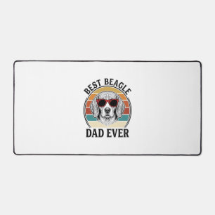 Best Beagle Dad Ever Vintage Beagle Shirt Design_1 Desk Mat