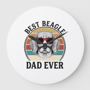 Best Beagle Dad Ever Vintage Beagle Shirt Design_1 Large Clock