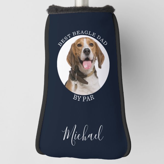 Best Beagle Dog Dad Birthday Pet Photo Personalise Golf Head Cover (Rotate 90)