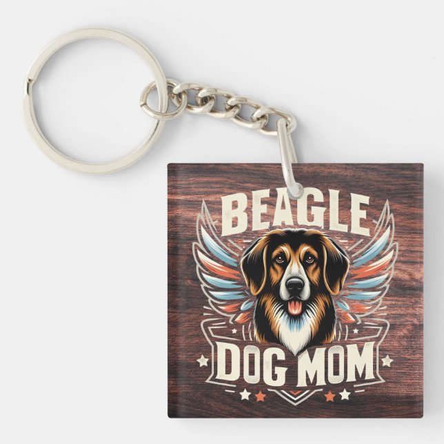 Best Beagle Dog Mum Ever - Beagle Dog Lover Gift Key Ring (Front)