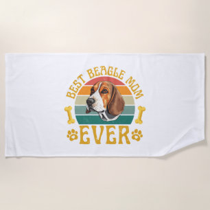 Best Beagle Mum Ever, Funny Beagle Dog Canine Beach Towel