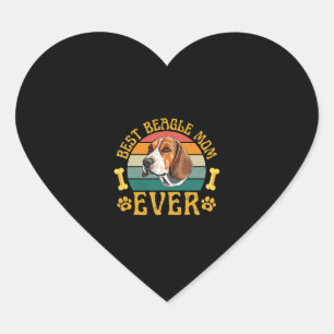 Best Beagle Mum Ever, Funny Beagle Dog Canine Heart Sticker