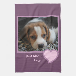 Best Beagle Mum Ever Pink Text Pet Dog Photo  Tea Towel