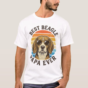 Best Beagle Papa Ever Vintage Dog Dad Shirt Design