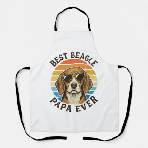 Best Beagle Papa Ever Vintage Dog Dad Shirt Design Apron
