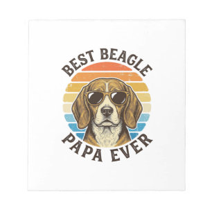 Best Beagle Papa Ever Vintage Dog Dad Shirt Design Notepad
