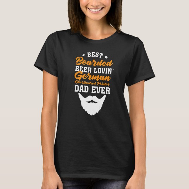 Best Bearded Beer Lovin' German Wirehaired Pointer T-Shirt (Front)