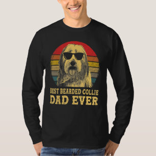 Best Bearded Collie Dad Ever Dog Retro Vintage T-Shirt