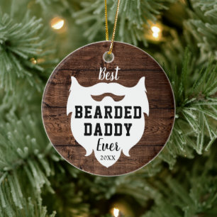 Best Bearded Daddy Ever Personalised Farmhouse Ceramic Ornament