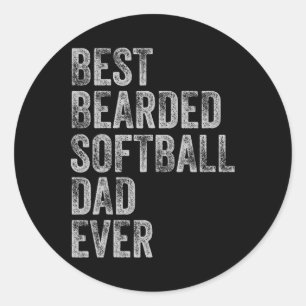 Best Bearded Softll Dad Fathers Day Classic Round Sticker