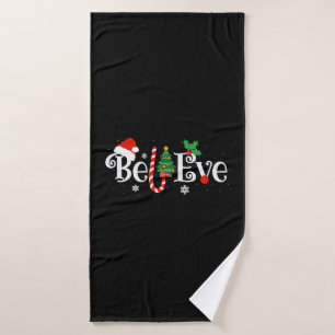 BEST BELIEVE CHRISTMAS PAJAMA SHIRT EVER Xmas Bath Towel
