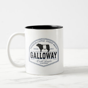 Best Belted Galloway Cattle Breed Badge Beltie Two-Tone Coffee Mug