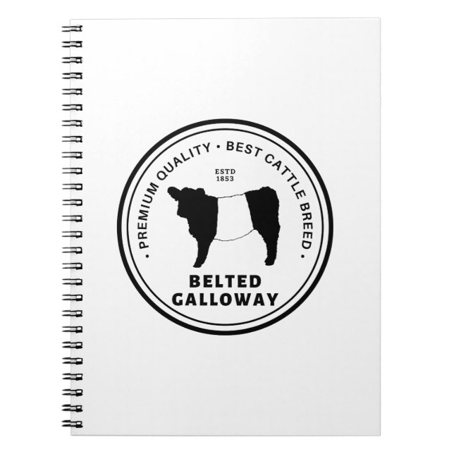 Best Belted Galloway Cattle Breed Badge Belties Notebook (Front)