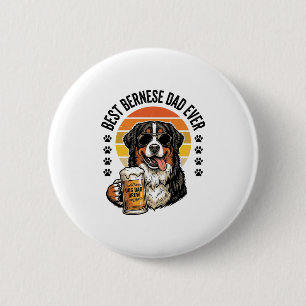 Best Bernese Dad Ever Vintage Dog Beer Shirt Desig 6 Cm Round Badge
