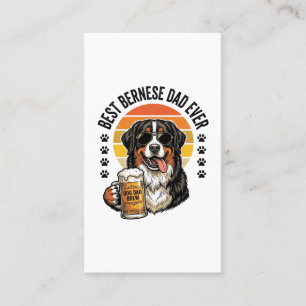 Best Bernese Dad Ever Vintage Dog Beer Shirt Desig Business Card