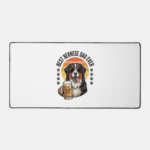 Best Bernese Dad Ever Vintage Dog Beer Shirt Desig Desk Mat