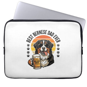 Best Bernese Dad Ever Vintage Dog Beer Shirt Desig Laptop Sleeve
