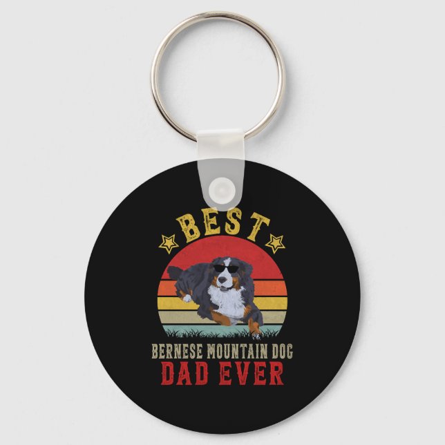 Best Bernese Mountain Dog Dad Key Ring (Front)