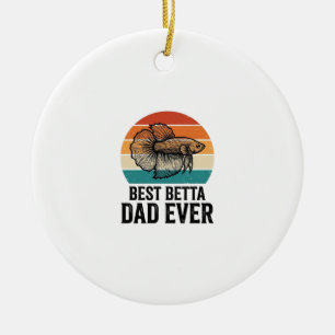 Best Betta Dad Ever Vintage Fish Design_1 Ceramic Ornament