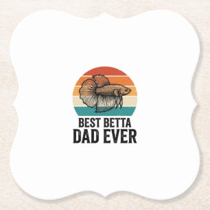 Best Betta Dad Ever Vintage Fish Design_1 Paper Coaster