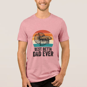 Best Betta Dad Ever Vintage Fish Design_1 Tri-Blend Shirt