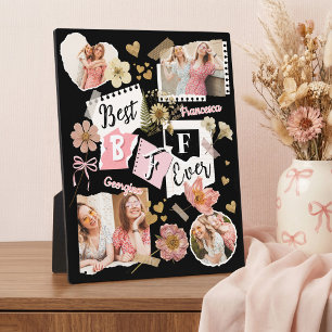Best BFF Ever Fun Scrapbook Friends Photo Collage Plaque