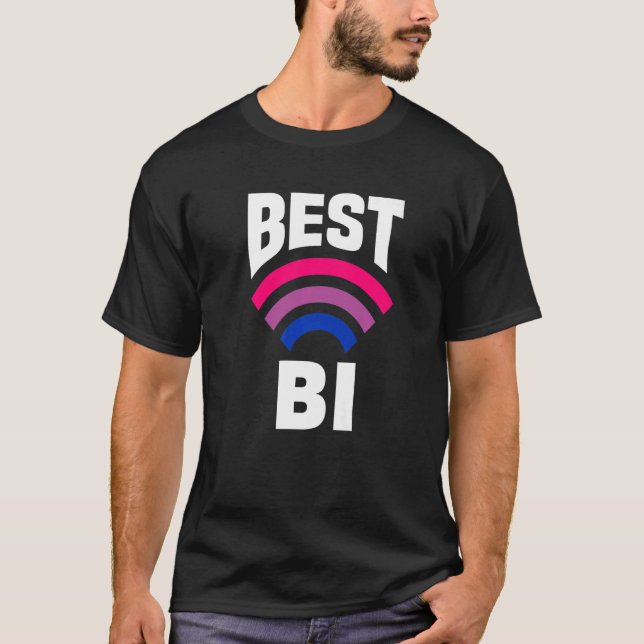 Best Bi Funny Bi Pride Flag Bisexual Premium T-Shirt (Front)