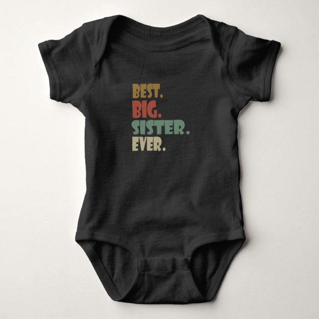 Best Big Brother Ever Older Sibling Teenager Gift  Baby Bodysuit (Front)