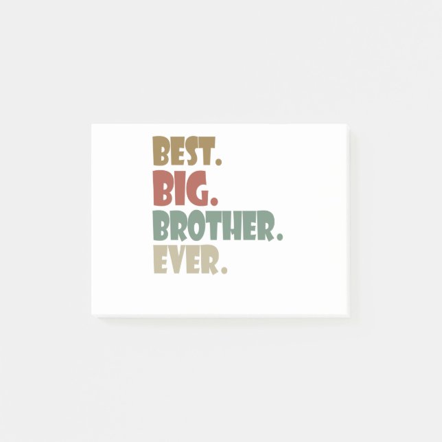 Best Big Brother Ever Older Sibling Teenager Gift Post-it Notes (Front)