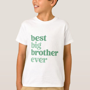 Best Big Brother Ever White with Green Text Boys T-Shirt