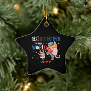 Best Big Brother in the World - Baseball Ceramic Ornament