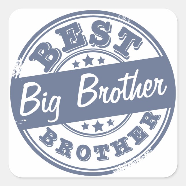 Best Big Brother - rubber stamp effect - Square Sticker (Front)