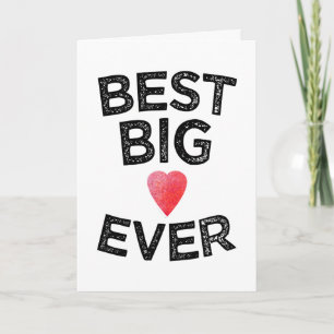 Best Big Ever Sorority Sister Reveal Heart Design Card