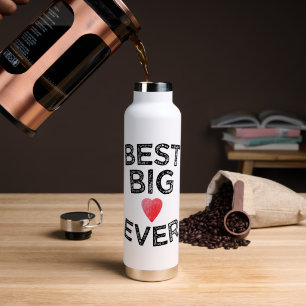 Best Big Ever Sorority Sister Reveal Heart Design Water Bottle
