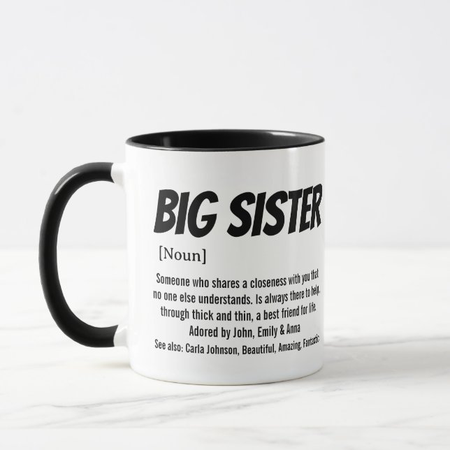 Best Big sister Ever, siste Definition custom name Mug (Left)