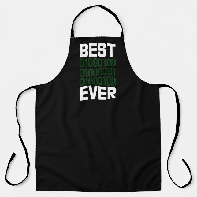 Best Binary DAD Ever Programmer BBQ Apron (Front)