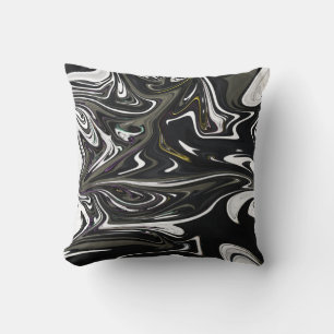 Best black and white abstract art, abstract paint cushion